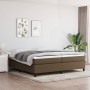 Estructura de cama tela marrón oscuro 200x200 cm de , Camas y somieres - Ref: Foro24-3120889, Precio: 139,91 €, Descuento: %