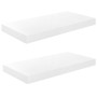 Floating wall shelf 2 pcs glossy white MDF 50x23x3.8 cm by vidaXL, Shelves and shelves - Ref: Foro24-323746, Price: 26,40 €, ...