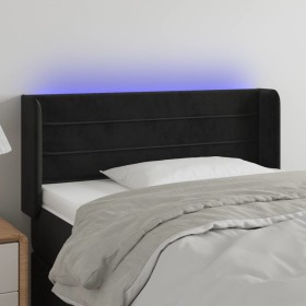 Black velvet headboard with LED lights 103x16x78/88 cm by , Headboards and footboards - Ref: Foro24-3123420, Price: 59,28 €, ...