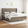 Cama box spring con colchón tela gris taupe 200x200 cm de , Camas y somieres - Ref: Foro24-3128233, Precio: 773,27 €, Descuen...