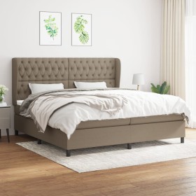 Box spring bed with gray taupe fabric mattress 200x200 cm by , Beds and slatted bases - Ref: Foro24-3128233, Price: 766,81 €,...