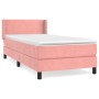 Box spring bed with a pink velvet mattress 100x200 cm by , Beds and slatted bases - Ref: Foro24-3130828, Price: 322,94 €, Dis...