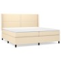 Cama box spring con colchón tela color crema 200x200 cm de , Camas y somieres - Ref: Foro24-3131382, Precio: 697,99 €, Descue...