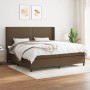 Box spring bed with dark brown fabric mattress 200x200 cm by , Beds and slatted bases - Ref: Foro24-3131380, Price: 648,50 €,...