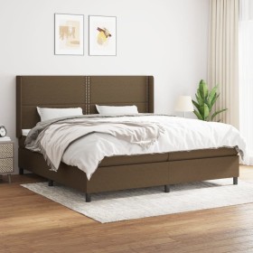 Cama box spring con colchón tela marrón oscuro 200x200 cm de , Camas y somieres - Ref: Foro24-3131380, Precio: 678,71 €, Desc...