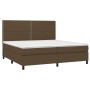 Cama box spring colchón luces LED tela marrón oscuro 200x200 cm de , Camas y somieres - Ref: Foro24-3134824, Precio: 673,78 €...