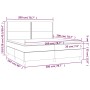 Box spring bed with LED lights, dark brown fabric mattress, 200x200 cm. by , Beds and slatted bases - Ref: Foro24-3134824, Pr...