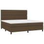 Box spring bed with LED lights, dark brown fabric mattress, 200x200 cm. by , Beds and slatted bases - Ref: Foro24-3135144, Pr...