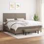 Box spring bed with gray taupe fabric mattress 200x200 cm by , Beds and slatted bases - Ref: Foro24-3136545, Price: 746,45 €,...