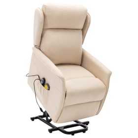 Liftable cream fabric massage chair by vidaXL, Electric massage chairs - Ref: Foro24-324040, Price: 384,99 €, Discount: %