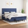 Box spring bed with blue fabric mattress 200x200 cm by , Beds and slatted bases - Ref: Foro24-3136547, Price: 722,27 €, Disco...