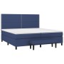 Box spring bed with blue fabric mattress 200x200 cm by , Beds and slatted bases - Ref: Foro24-3136547, Price: 722,27 €, Disco...