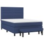 Cama box spring con colchón tela azul 140x200 cm de , Camas y somieres - Ref: Foro24-3136683, Precio: 551,19 €, Descuento: %