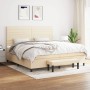 Box spring bed with cream-colored fabric mattress 200x200 cm by , Beds and slatted bases - Ref: Foro24-3136706, Price: 751,72...