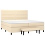 Box spring bed with cream-colored fabric mattress 200x200 cm by , Beds and slatted bases - Ref: Foro24-3136706, Price: 751,72...