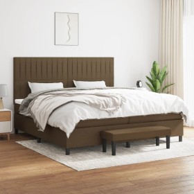 Box spring bed with dark brown fabric mattress 200x200 cm by , Beds and slatted bases - Ref: Foro24-3136784, Price: 724,81 €,...