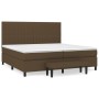 Cama box spring con colchón tela marrón oscuro 200x200 cm de , Camas y somieres - Ref: Foro24-3136784, Precio: 724,81 €, Desc...