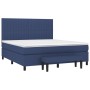 Cama box spring con colchón tela azul 160x200 cm de , Camas y somieres - Ref: Foro24-3136771, Precio: 626,99 €, Descuento: %