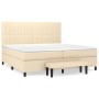 Cama box spring con colchón tela color crema 200x200 cm de , Camas y somieres - Ref: Foro24-3136786, Precio: 755,20 €, Descue...