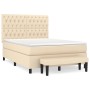 Cama box spring con colchón tela color crema 140x200 cm de , Camas y somieres - Ref: Foro24-3136842, Precio: 589,81 €, Descue...