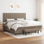 Box spring bed with gray taupe fabric mattress 200x200 cm by , Beds and slatted bases - Ref: Foro24-3136945, Price: 777,97 €,...