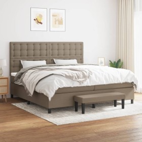 Cama box spring con colchón tela gris taupe 200x200 cm de , Camas y somieres - Ref: Foro24-3136945, Precio: 740,99 €, Descuen...