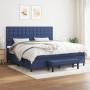 Box spring bed with blue fabric mattress 200x200 cm by , Beds and slatted bases - Ref: Foro24-3136947, Price: 789,46 €, Disco...