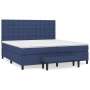 Cama box spring con colchón tela azul 200x200 cm de , Camas y somieres - Ref: Foro24-3136947, Precio: 789,46 €, Descuento: %