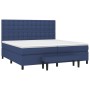 Cama box spring con colchón tela azul 200x200 cm de , Camas y somieres - Ref: Foro24-3136947, Precio: 789,46 €, Descuento: %