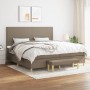 Box spring bed with gray taupe fabric mattress 200x200 cm by , Beds and slatted bases - Ref: Foro24-3137025, Price: 728,48 €,...