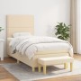 Cama box spring con colchón tela color crema 90x200 cm de , Camas y somieres - Ref: Foro24-3137050, Precio: 378,09 €, Descuen...