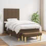 Cama box spring con colchón tela marrón oscuro 90x190 cm de , Camas y somieres - Ref: Foro24-3137120, Precio: 399,55 €, Descu...