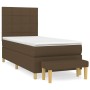 Cama box spring con colchón tela marrón oscuro 90x190 cm de , Camas y somieres - Ref: Foro24-3137120, Precio: 399,55 €, Descu...