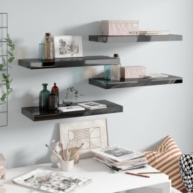 Floating wall shelf 4 pcs glossy black MDF 60x23.5x3.8 cm by vidaXL, Shelves and shelves - Ref: Foro24-323771, Price: 62,09 €...