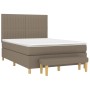 Cama box spring con colchón tela gris taupe 140x200 cm de , Camas y somieres - Ref: Foro24-3137321, Precio: 598,82 €, Descuen...