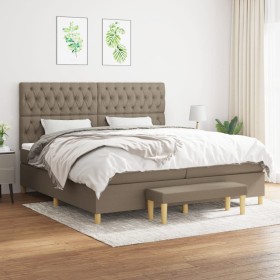 Cama box spring con colchón tela gris taupe 200x200 cm de , Camas y somieres - Ref: Foro24-3137425, Precio: 762,86 €, Descuen...