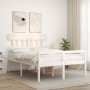 Bed for seniors with white solid wood headboard by vidaXL, Beds and slatted bases - Ref: Foro24-3195392, Price: 161,14 €, Dis...