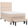 Box spring bed with a synthetic leather mattress in cappuccino color, 80x200 cm. by , Beds and slatted bases - Ref: Foro24-31...