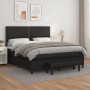 Cama box spring con colchón cuero sintético negro 160x200 cm de , Camas y somieres - Ref: Foro24-3137611, Precio: 571,81 €, D...