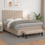 Box spring bed with a synthetic leather mattress in cappuccino color, 140x190cm. by , Beds and slatted bases - Ref: Foro24-31...