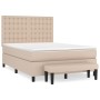 Box spring bed with a synthetic leather mattress in cappuccino color, 140x190cm. by , Beds and slatted bases - Ref: Foro24-31...