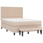 Box spring bed with a synthetic leather mattress in cappuccino color, 140x190cm. by , Beds and slatted bases - Ref: Foro24-31...