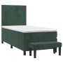 Box spring bed with dark green velvet mattress 90x190 cm by , Beds and slatted bases - Ref: Foro24-3137698, Price: 389,35 €, ...