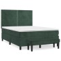 Cama box spring con colchón terciopelo verde oscuro 140x190 cm de , Camas y somieres - Ref: Foro24-3137782, Precio: 538,09 €,...