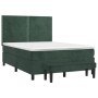 Cama box spring con colchón terciopelo verde oscuro 140x190 cm de , Camas y somieres - Ref: Foro24-3137782, Precio: 538,09 €,...