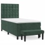 Box spring bed with dark green velvet mattress 90x200 cm by , Beds and slatted bases - Ref: Foro24-3138064, Price: 379,69 €, ...