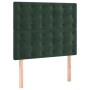 Dark green velvet box spring bed with a mattress 100x200 cm by , Beds and slatted bases - Ref: Foro24-3138070, Price: 418,96 ...