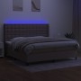 Box spring bed with mattress and LED lights, gray taupe fabric, 200x200 cm. by , Beds and slatted bases - Ref: Foro24-3138665...