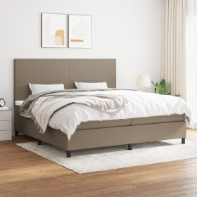 Box spring bed with gray taupe fabric mattress 200x200 cm by , Beds and slatted bases - Ref: Foro24-3141645, Price: 701,67 €,...