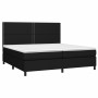 Cama box spring con colchón tela negro 200x200 cm de , Camas y somieres - Ref: Foro24-3141723, Precio: 701,99 €, Descuento: %